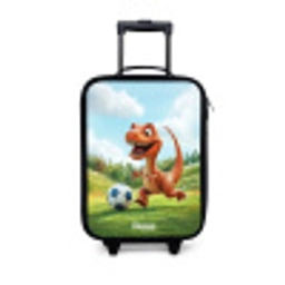 Voetbal - Dino - Sport Kinderkoffer - Zwart klein -3d