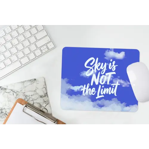 Sky is not the limit - Blauwe lucht - Wolken muismat rubber klein -witbureau