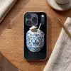 Kokosnoot - Eten - Delfts blauw - Drinken Telefoonhoesje iPhone 17 Pro klein -sfeer1
