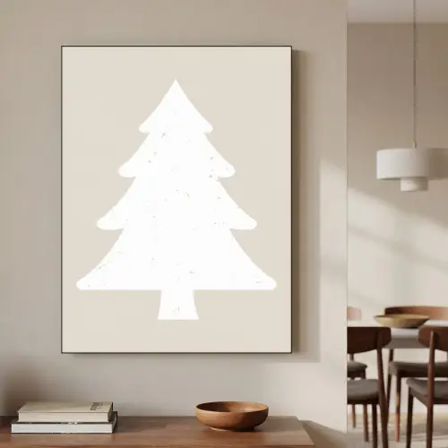 Japandi - Kerstboom - Beige - Kerstversiering Textielframe zwart klein -sfeer2