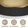Appel - Goud - Chrome - Zwart Akoestische PET Vilt - Rond klein -closeup_DE