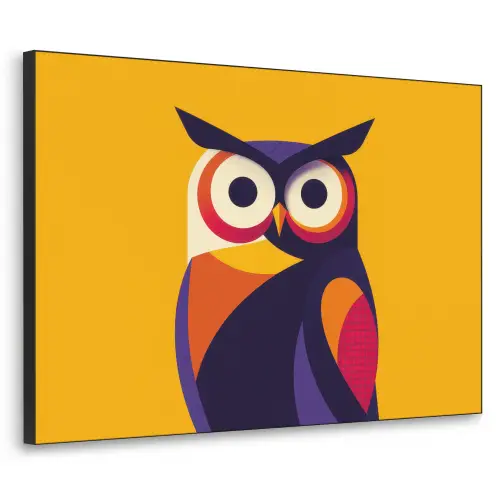 Uil - Grafisch - Kleurrijk - Ogen Textielframe zwart klein -3d