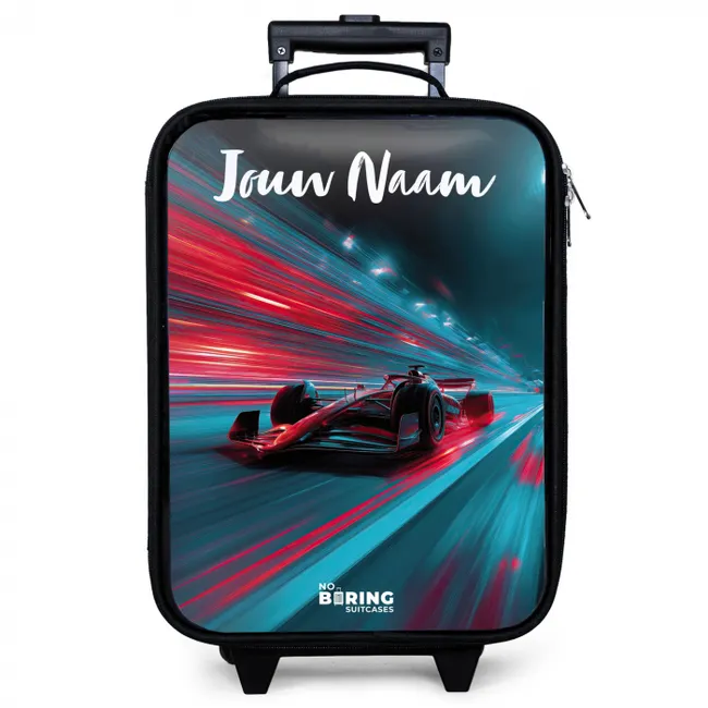 Formule 1 - Raceauto - Rood - Neonverlichting Kinderkoffer - Zwart klein -zzz_website3d