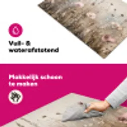Bloemen - Roze - Modern - Beige Inductie beschermer vinyl 3mm klein -wsfeer6_website