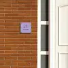 Paars met stippen - Klassiek Naambord Vierkant klein -sfeer3-XS