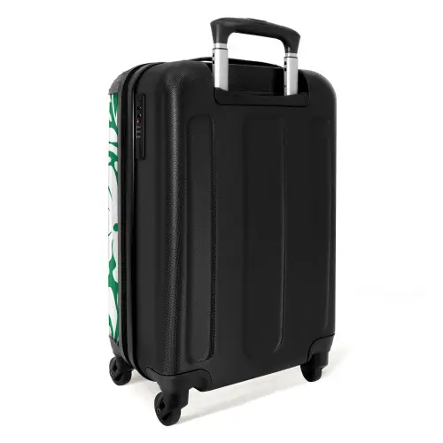 Abstract - Groen/Wit Bloemenpatroon NBS - Handbagage koffer - Kinderen Unisex middel -achterkant