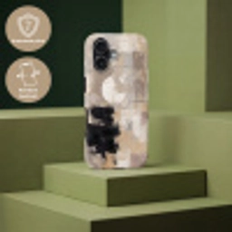 Abstract - Cirkel - Modern - Beige - Zwart - Minimalistisch Toughcase MagSafe Apple iPhone 17 klein -USP_PrintM_NL