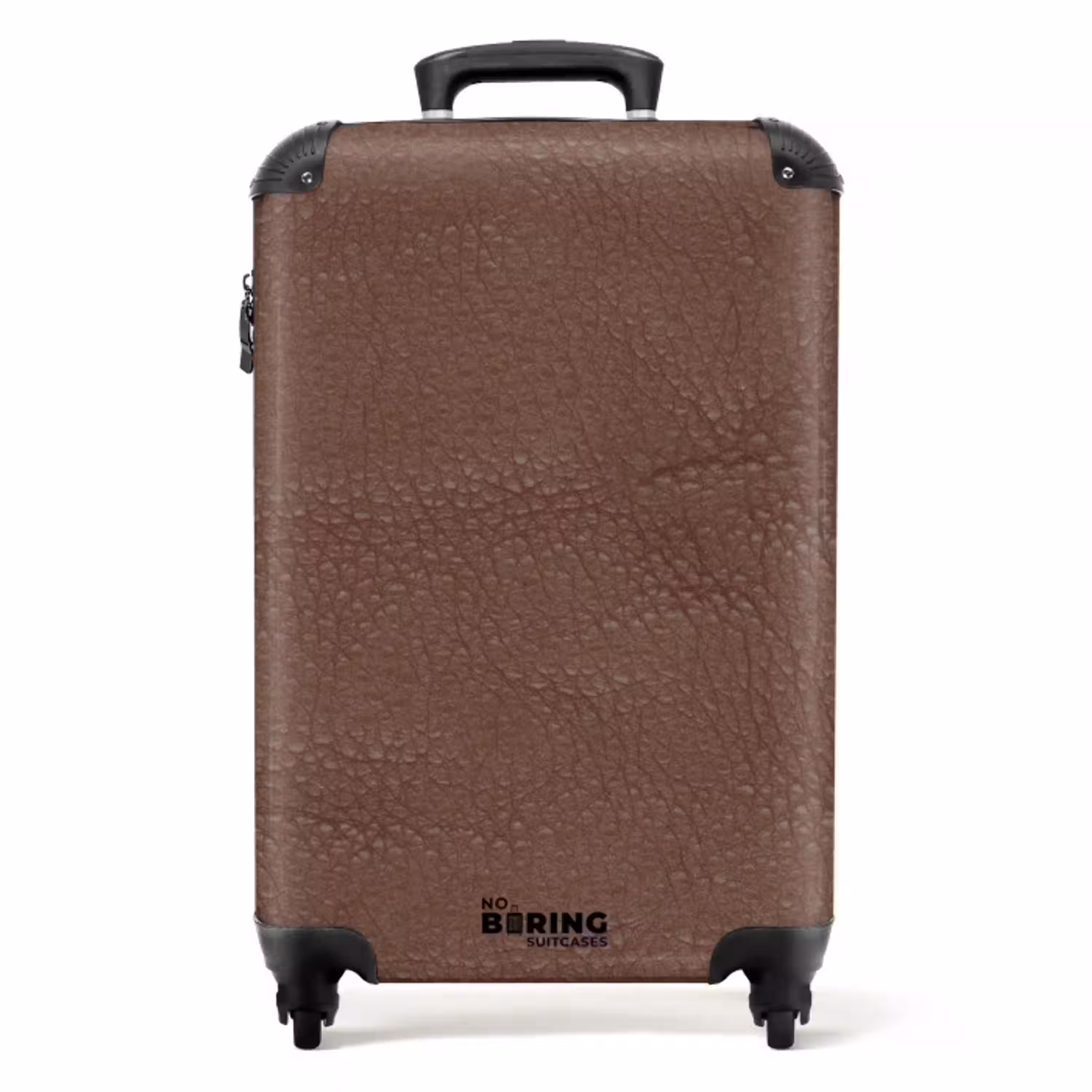 Lederen look kastanje bruin NBS - Handbagage koffer - Volwassenen Unisex middel -productfoto_recht