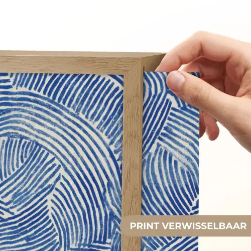 Modern - Abstract - Blauw Light Box met batterij (Wandlamp) middel 907 -USP_websiteprintNL
