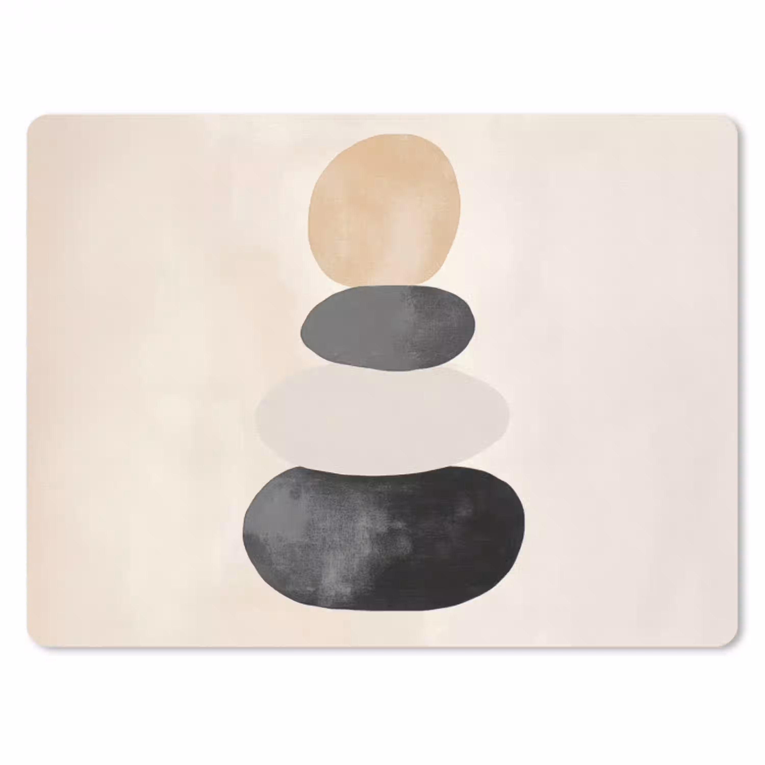 Japandi - Wabi sabi - Beige muismat rubber klein -3d