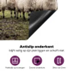 Schapen - Rij - Weide - Dieren - Platteland Inductie beschermer vinyl 3mm klein -zzzzzzz-cc-onderkant