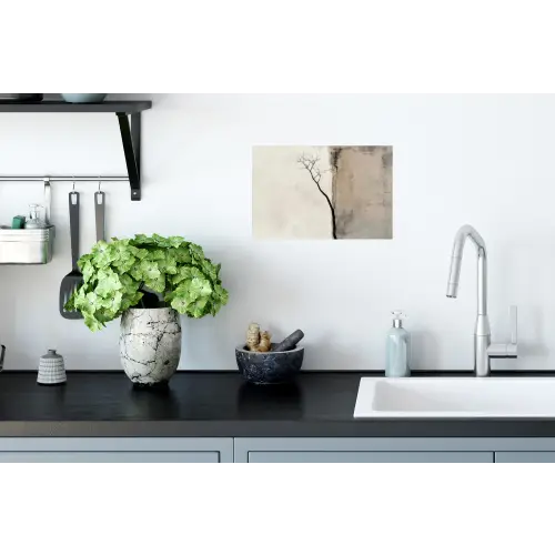 Wabi sabi - Plant - Beige Muursticker klein -keuken