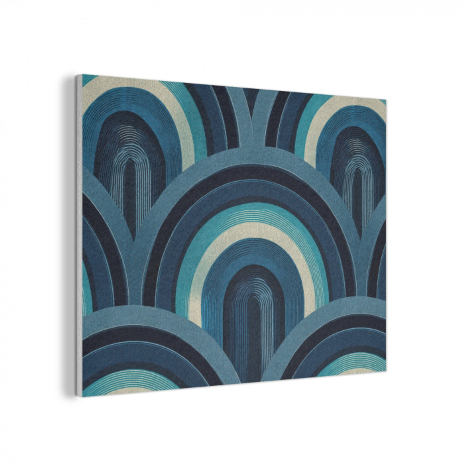 Bogen - Geometrisch - Patroon - Blauw - Retro PET vilt klein 837 -3d