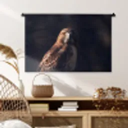Roofvogel - Buizerd - Bruin Wandkleed katoen middel -sfeer5