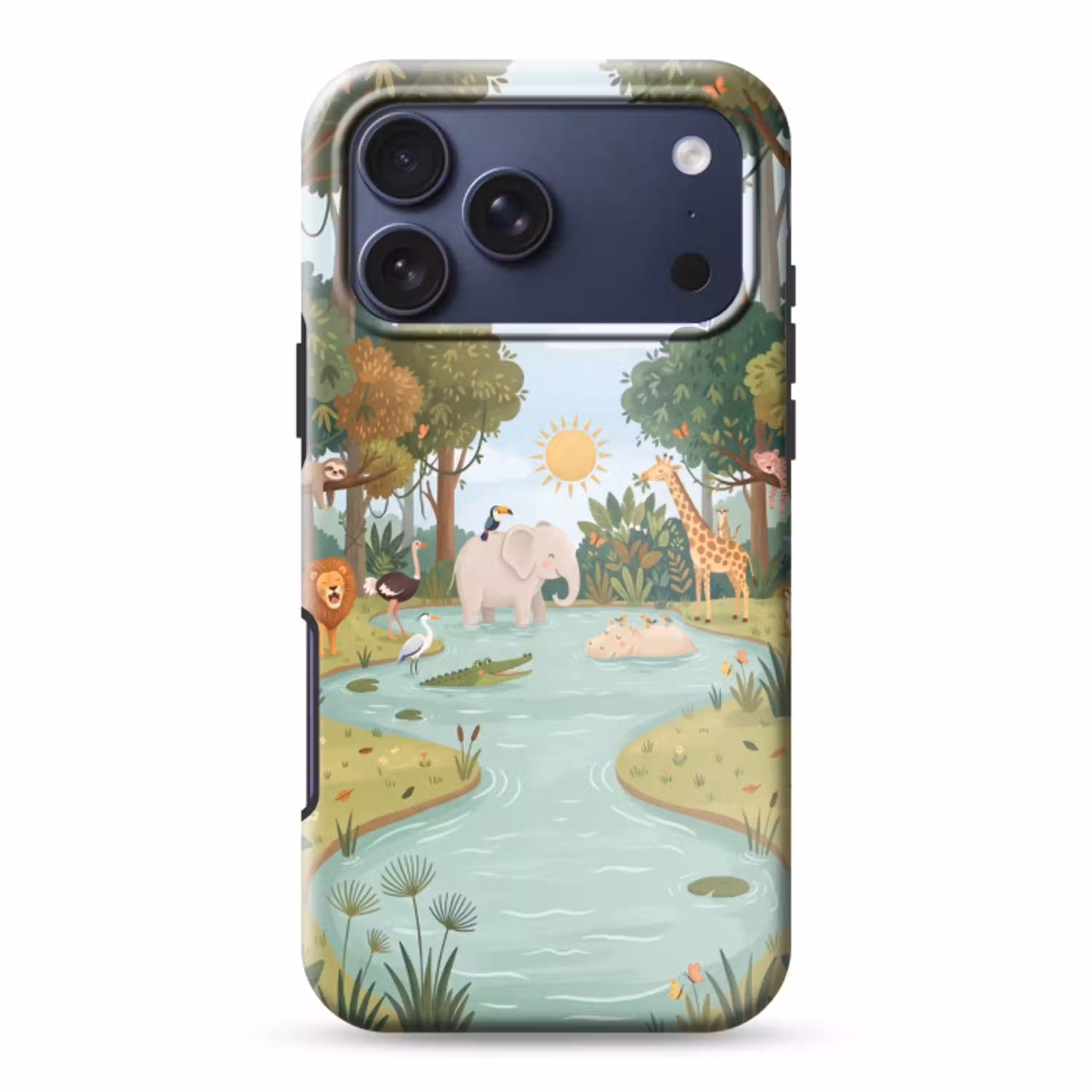 Jungle - Oase - Dieren - Kleurrijk Toughcase MagSafe Apple iPhone 17 Pro Max klein -3d