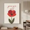 Klaproos - Bloem - Rood - Valentijn Textielframe zwart klein -sfeer2