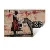 Street art - Zebra - Vrouw - Dieren - Graffiti - Banksy Muursticker klein -3d