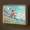 Stadion - Voetbal - Jongen - Rood Light Box met batterij (Wandlamp kind) middel -z3d_website
