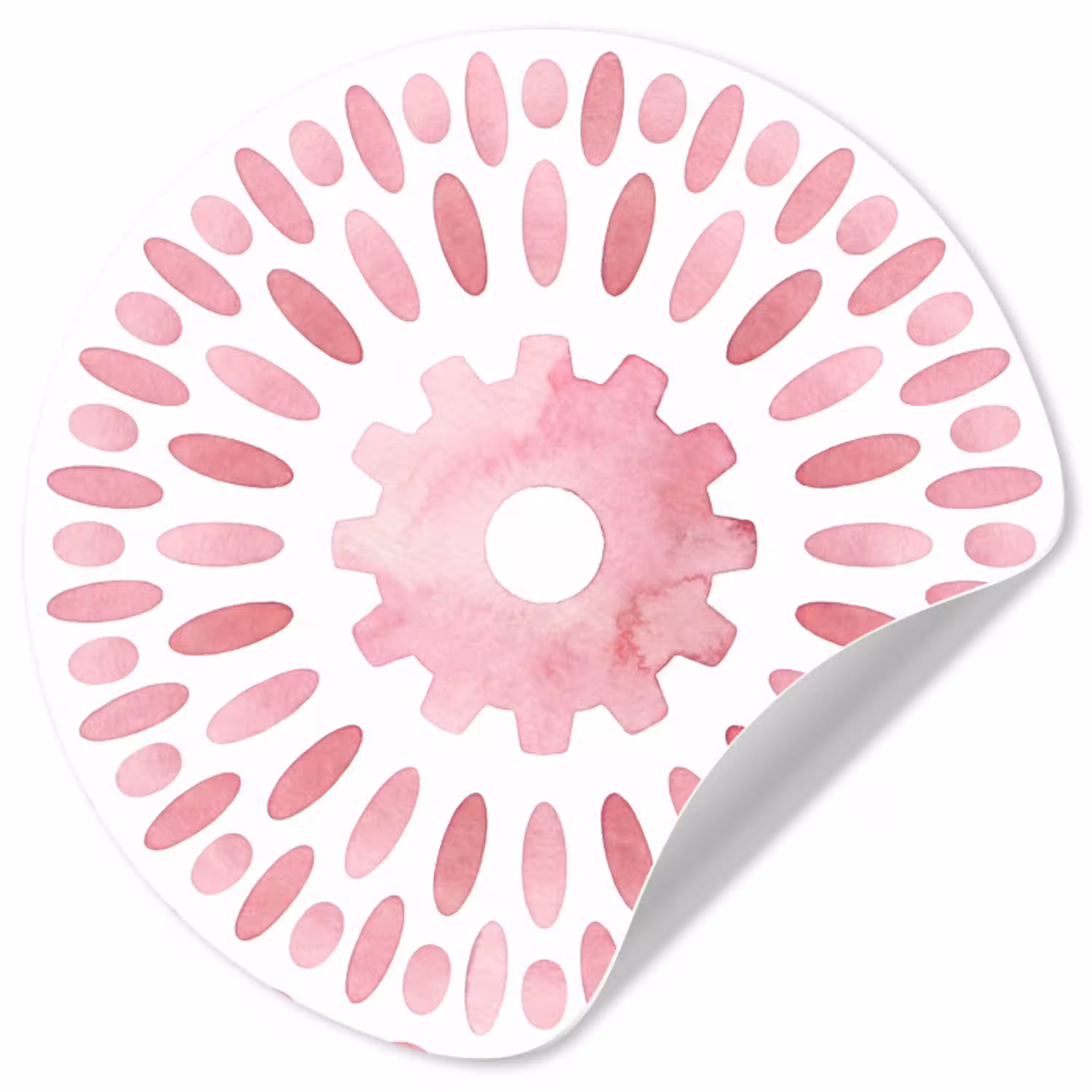 Abstract - Vormen - Patroon - Aquarel - Roze Wandcirkel behangsticker klein -3d