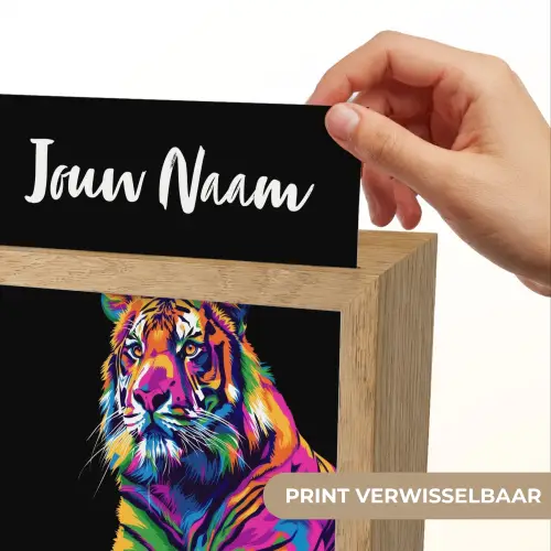 Tijger - Kleurrijk - Dieren - Zwart - Neon Light Box met kabel (Kinderlampje) klein -USP_websiteprintNL