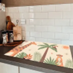 Dieren - Tropisch - Safari - Kleurrijk Inductie beschermer vinyl 3mm klein -sfeer3