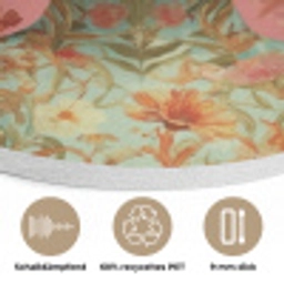 Vrouw - Bril - Roze - Bloemen Akoestische PET Vilt - Rond klein -closeup_DE
