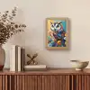 Uil - Bloemen - Kunst - Zonsondergang Light Box met kabel (Tafellamp) klein -sfeer2