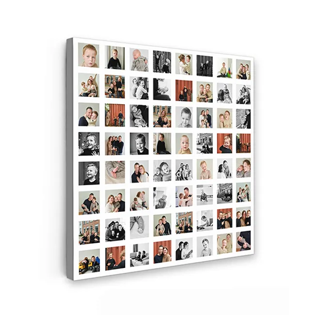 Leinwandcollage – 64 Fotos – Quadratisch
