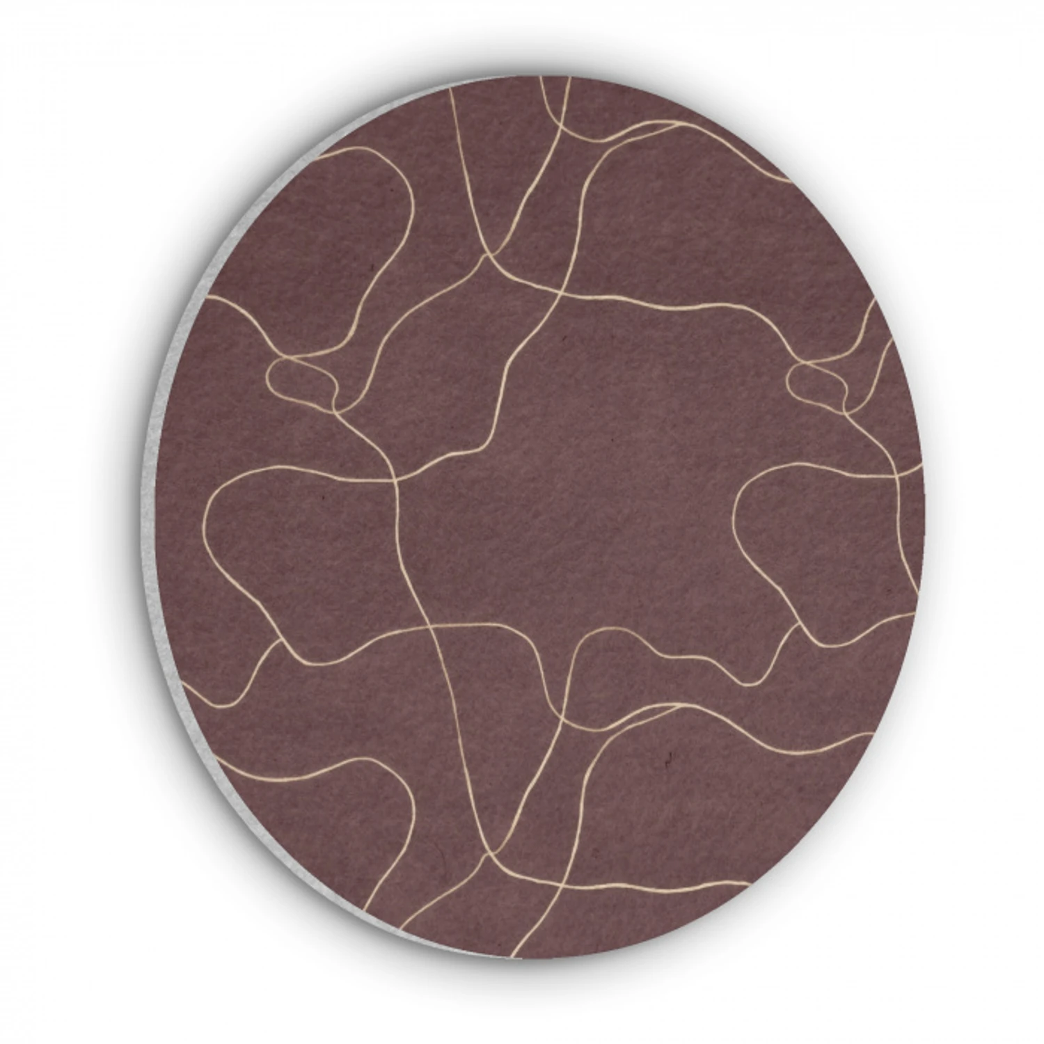 Abstract - Modern - Bruin Akoestische PET Vilt - Rond klein 838 -3d