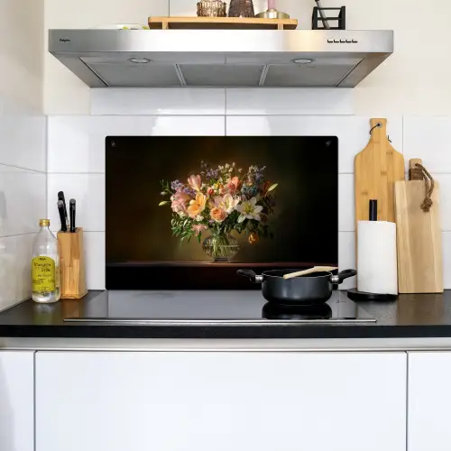 Glazen - Bloemen - Boeket - Kleuren Inductie beschemer met haakjes klein -sfeer2