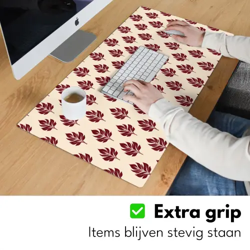 Botanisch - Patroon - Bordeaux Muismat XXL klein 681 -sfeer3