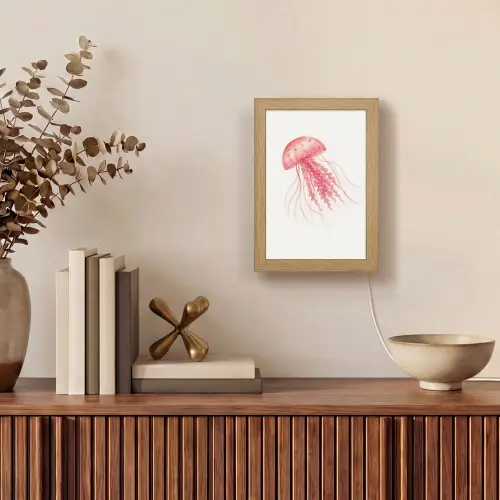 Kwal - Tentakels - Roze Light Box met kabel (Tafellamp) klein -sfeer2