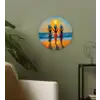 Vrouwen - Strand - Zondsondergang Wandcirkel kunststof plaat 5mm dik klein -sfeer3