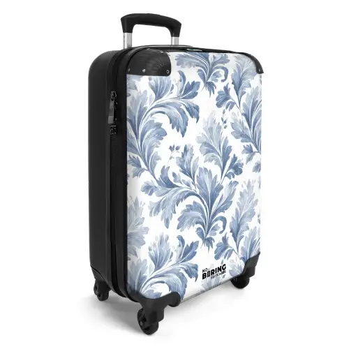 Barok bladeren patroon blauw NBS - Handbagage koffer - Kinderen Unisex middel -productfoto_3d