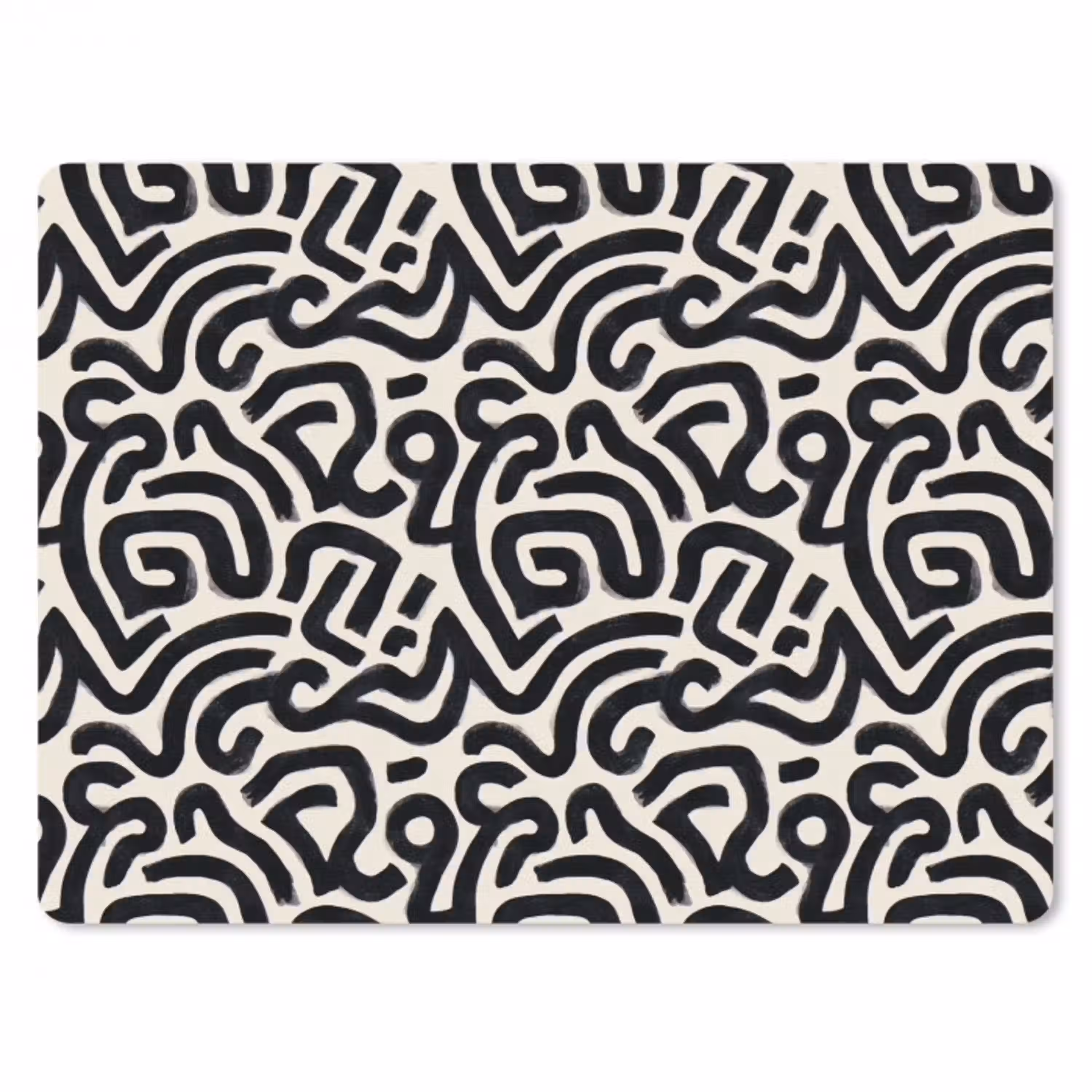 Modern - Abstract - Zwart muismat rubber klein 262 -3d