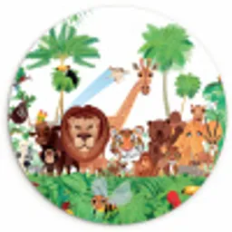Wilde dieren - Jungle - Leeuw - Tijger - Meisjes - Kids - Jongens Wandcirkel kunststof plaat 5mm dik klein -3d