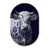 Koe - Delfts - Blauw - Artistiek Wandcirkel Ovaal Forex klein -3d