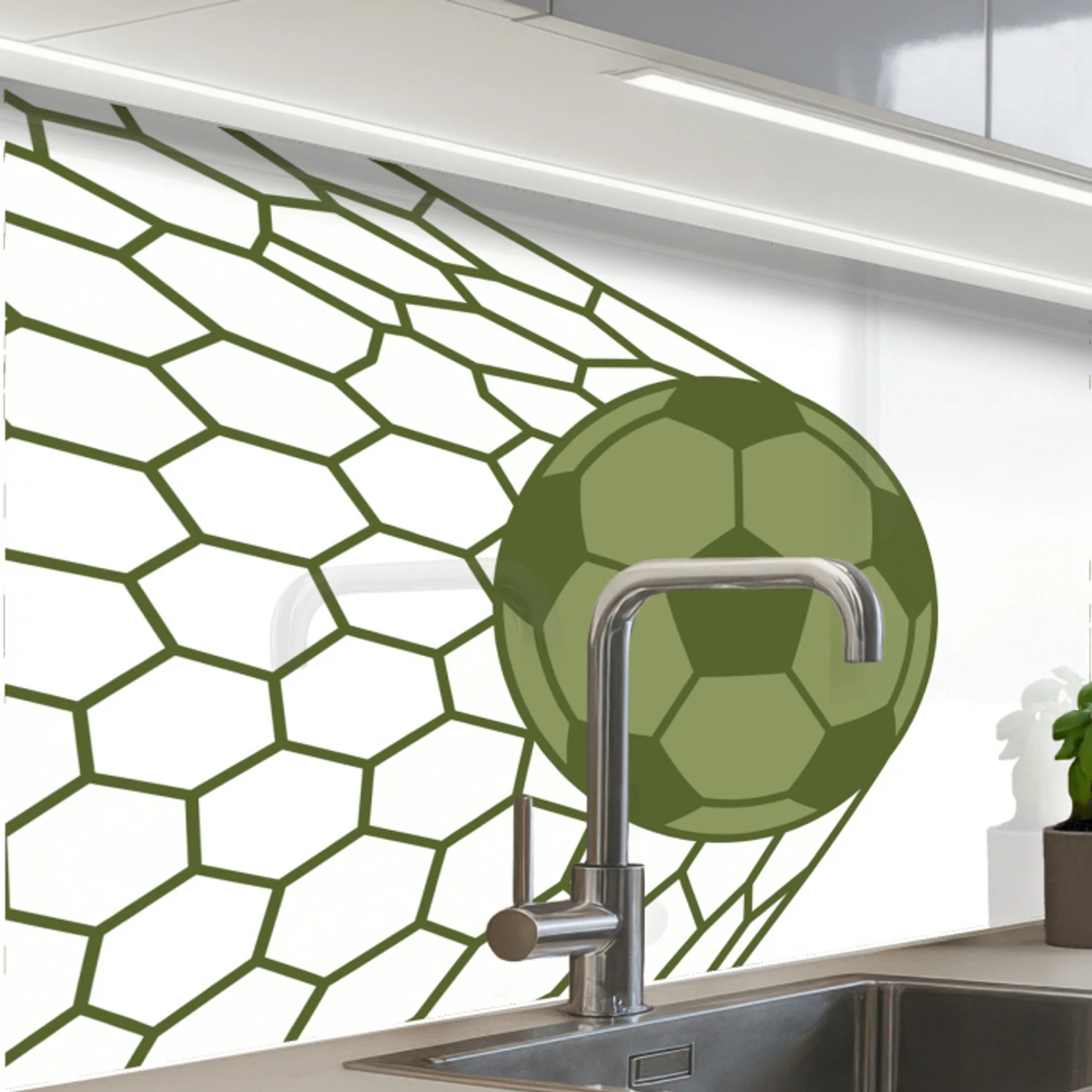 Voetbal - Goal - Sport - Groen keuken achterwand 2 middel -zzzz3d_schuin