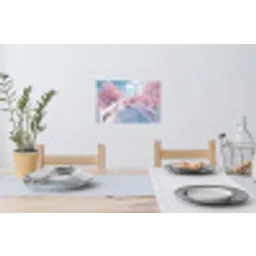 Brug - Kersenbomen - Wit Muursticker klein -eettafel