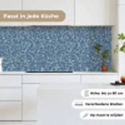 Bladeren - Klassiek - Patroon - Donkerblauw - Vintage keuken achterwand 2 middel 871 -sfeer4_DE