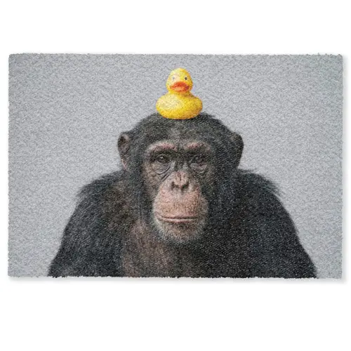 Chimpansee - Badeend - Grijs Deurmat klein -zkaufland3d