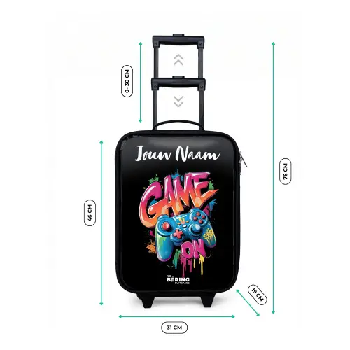 Controller - Game - Graffiti - Tekst Kinderkoffer - Zwart klein -productfoto_formaten