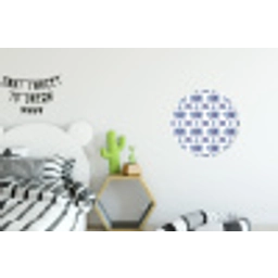 Modern - Patroon - Blauw - Roze Wandcirkel aluminium klein 190 -kinderkamer