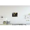 Vrouw - Zwart - Goud - Gezicht - Lippen textielposter latten blank klein -kinderkamer