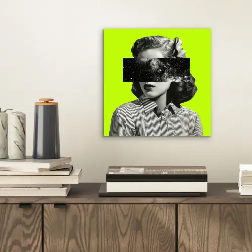 Vrouw - Sterrenhemel - Groen aluminium wit klein -sfeer1