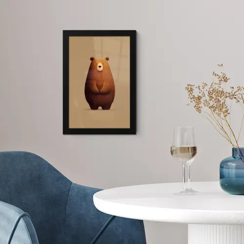 Beer - Minimalistisch - Bruin fotolijst zwart zonder passe partout klein -sfeer4