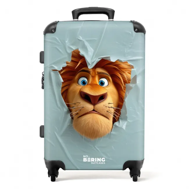 Leeuw met oranje manen door plastic wand NBS - Medium koffer - Kinderen Unisex middel -productfoto_recht