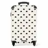 Valentijn harten in ruitpatroon zwart NBS - Handbagage koffer - Kinderen Unisex middel -productfoto_recht