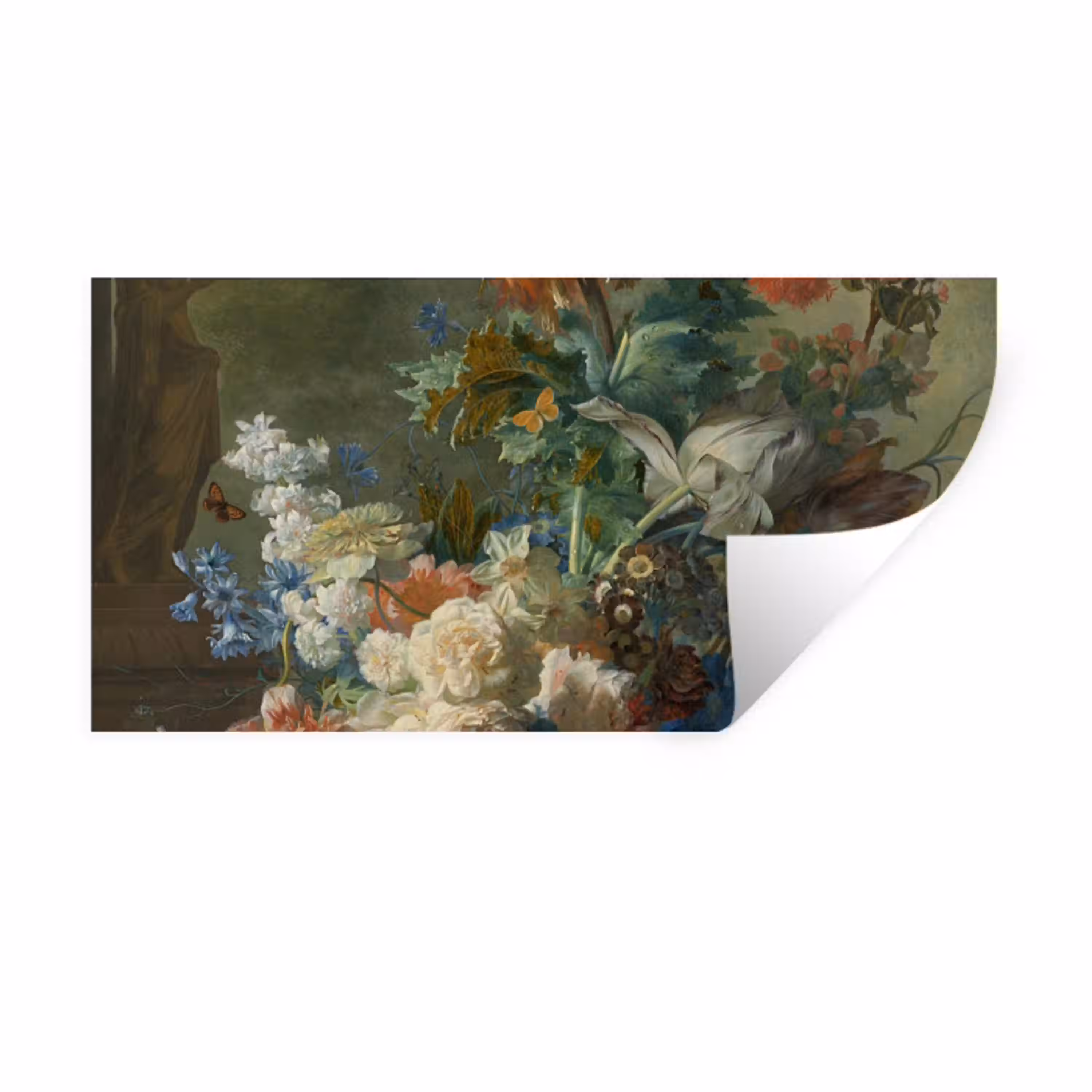 Stilleven met bloemen - Schilderij van Jan van Huysum Muursticker klein -3d