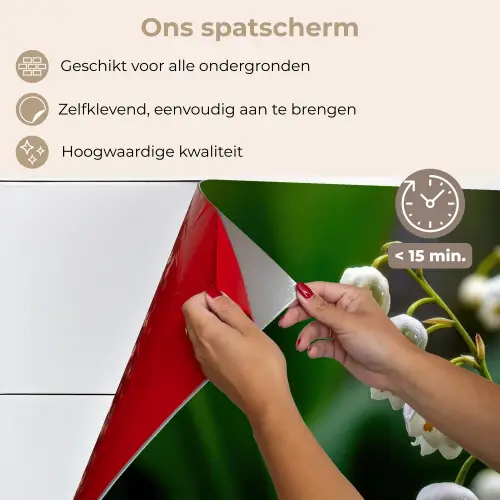 Bloemen - Wit - Bladeren - Lelietjes keuken achterwand spatscherm klein -spatscherm_NL